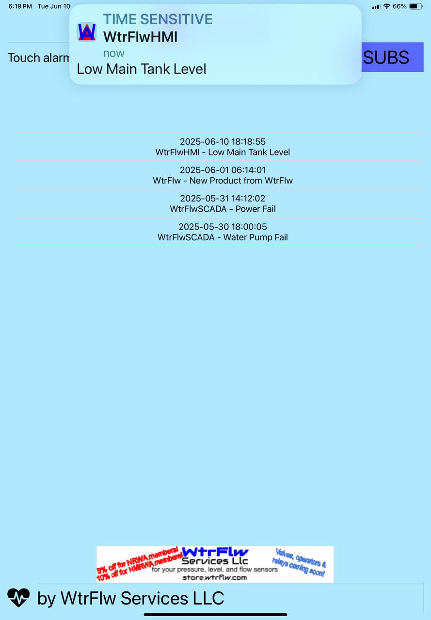 WtrFlw Alarms